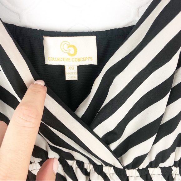 C.C. Black & White Striped Maxi Dress Festival XS - Picture 4 of 7